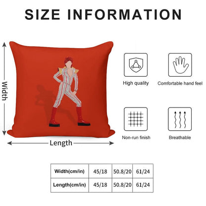 David Bowie - Ziggy Stardust Soft Fade-Resistant Throw Pillow