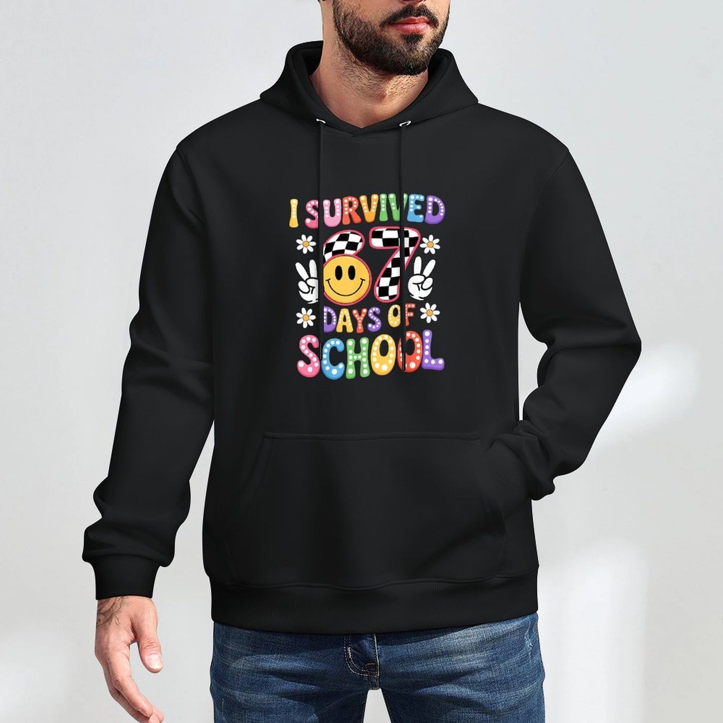 I Survived 67 Days of School Funny 67 Teachers Students Meme Casual Wear Hoodie