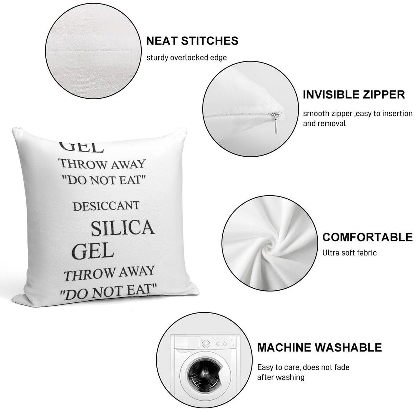 Do Not Eat - Silica Gel Soft Skin-Friendly Throw Pillow