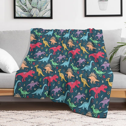 Dino Party - Dinosaur Pattern Throw Blanket