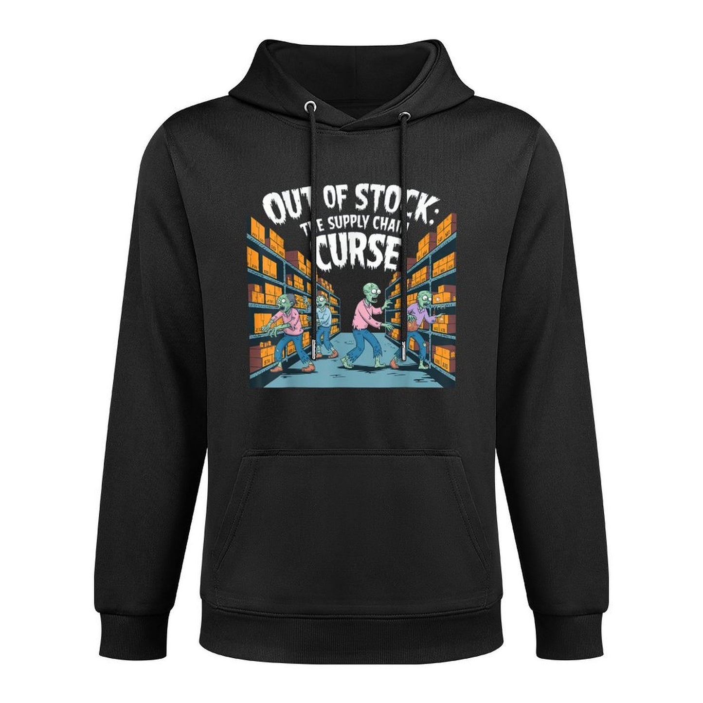 Out of Stock, The Supply Chain Curse. Logistics Halloween Cotton-Polyester Blend Hoodie