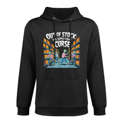 Out of Stock, The Supply Chain Curse. Logistics Halloween Cotton-Polyester Blend Hoodie