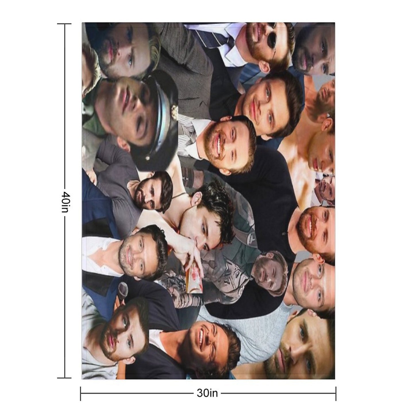 Chris Evans And Sebastian Stan Collage Merch Throw Blanket