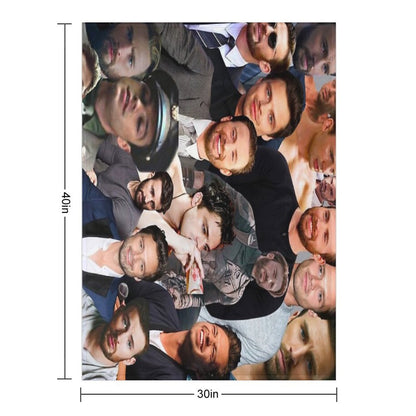 Chris Evans And Sebastian Stan Collage Merch Throw Blanket