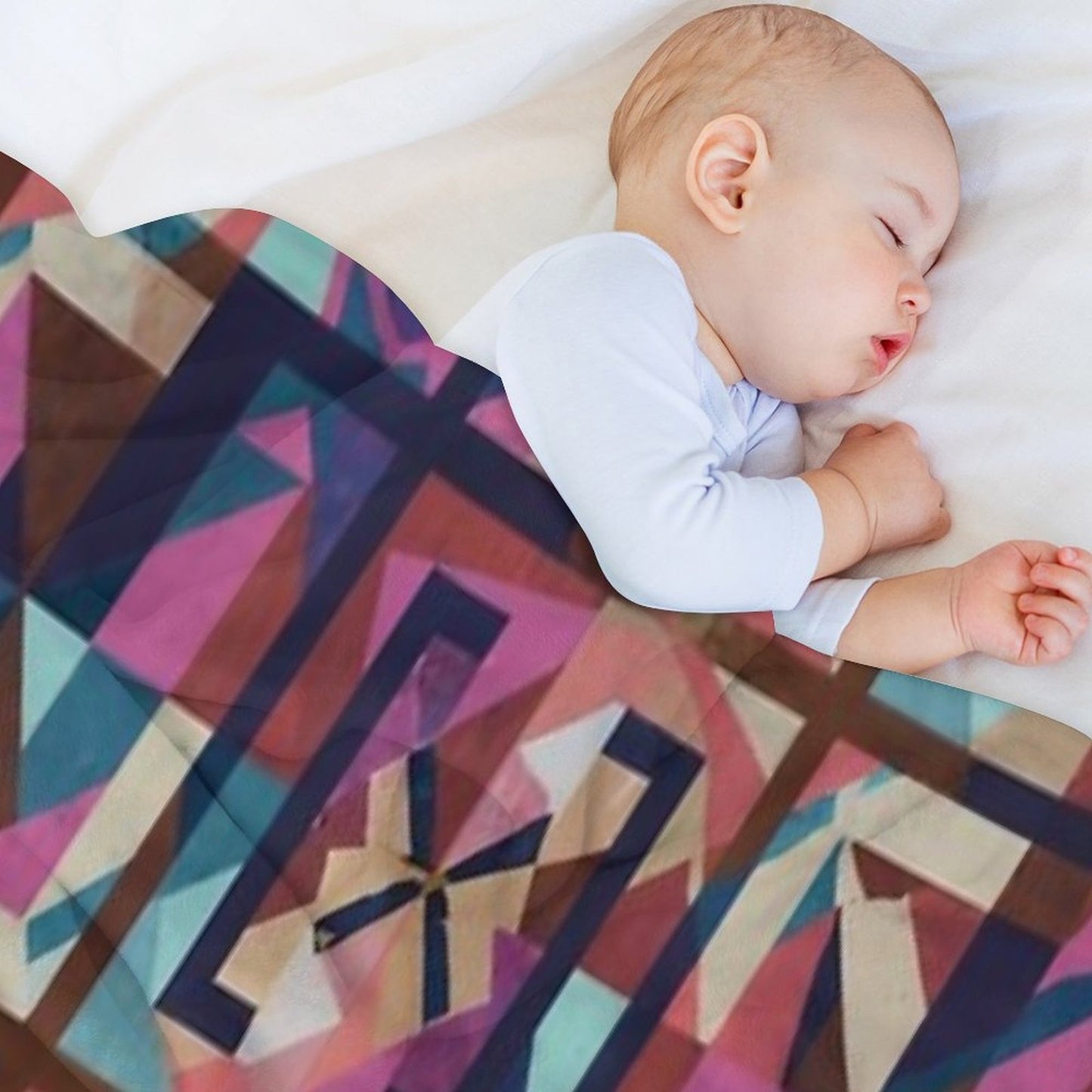 Abstract Tiles Pattern Throw Blanket