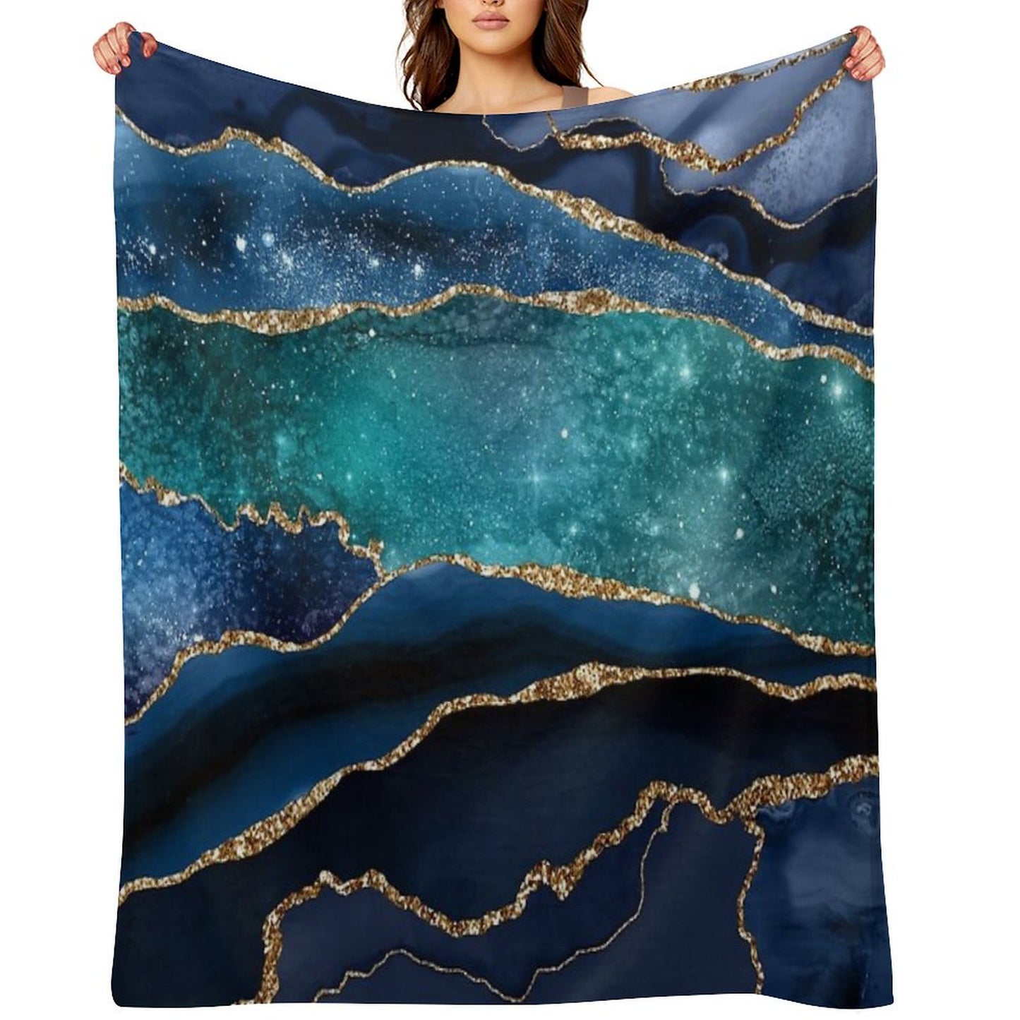 Glamour Milky Way Faux Marble Galaxy Throw Blanket