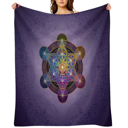 Metatron's Cube Merkabah Throw Blanket