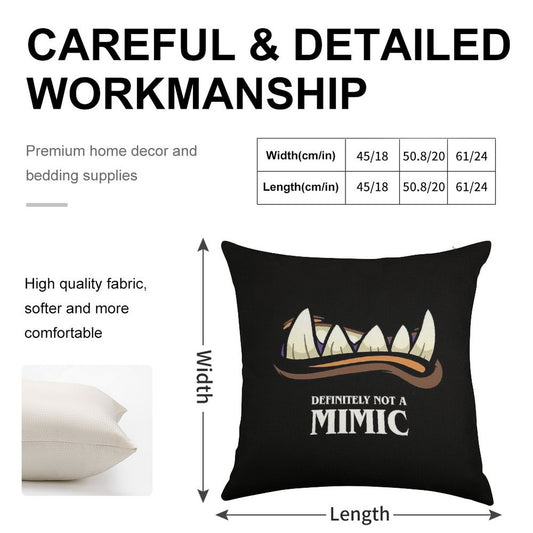 Definitely Not A Mimic Tabletop RPG Gaming Linen Throw Pillow Cover