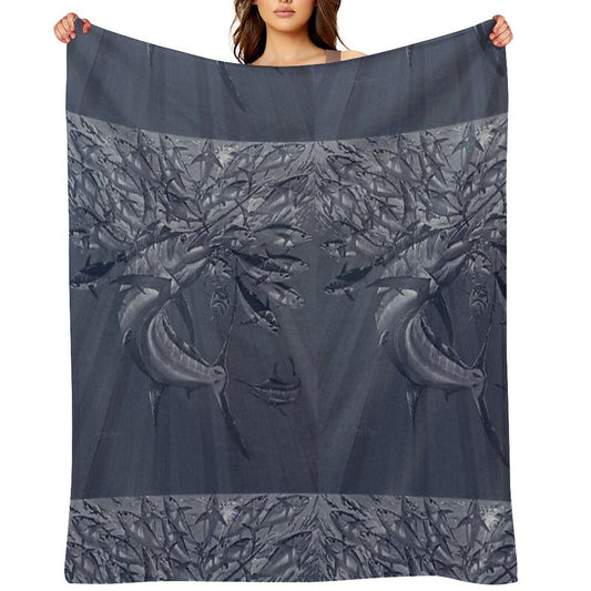 Blue Marlin Tuna Throw Blanket