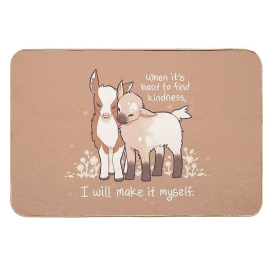When It's Hard to Find Kindness, I Will Make It Myself Baby Goats  Odorless Bath Mat