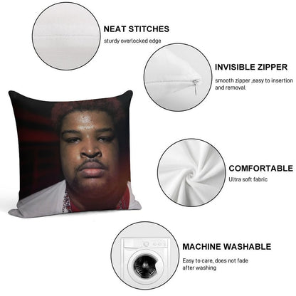 Mario Judah Looking FIRE Soft Reinforced Edging Throw Pillow