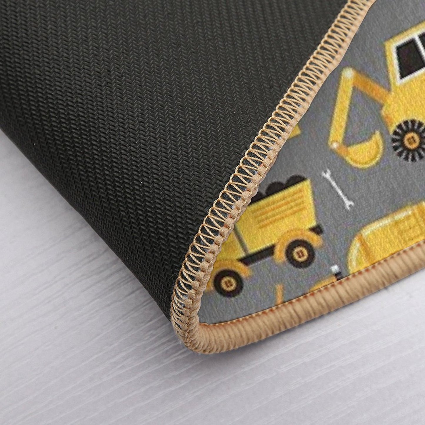 Construction Trucks on Gray  Easy Maintenance Bath Mat