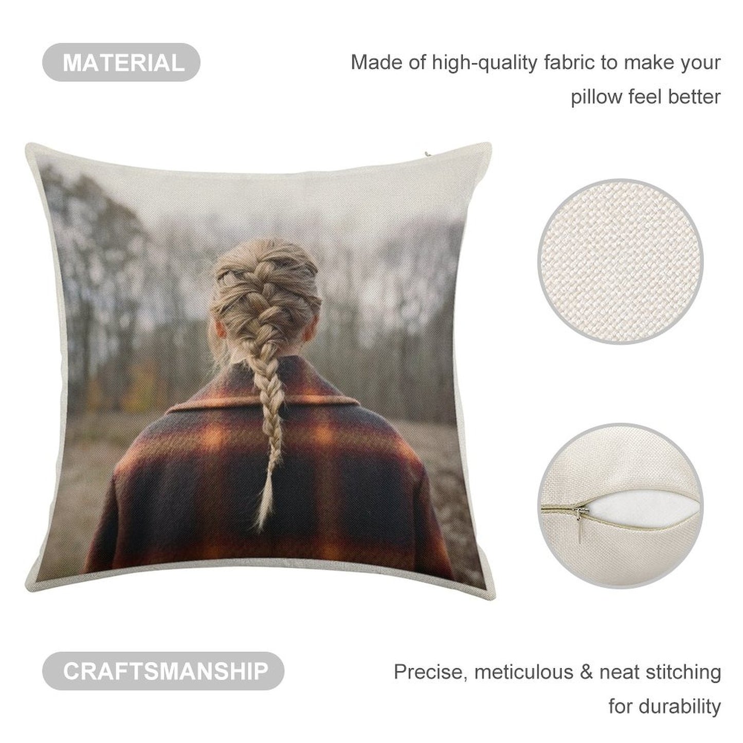 Evermore Linen Throw Pillow Cover