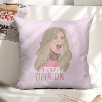 Tamra Judge Thats My Opinion Linen Throw Pillow Cover