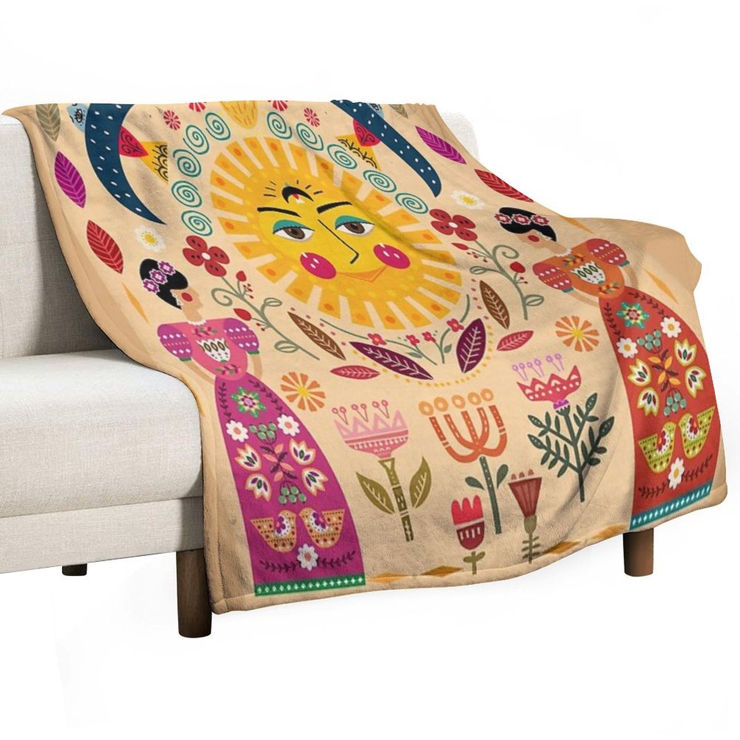 Folk Art Inspired By The Fabulous Frida Throw Blanket