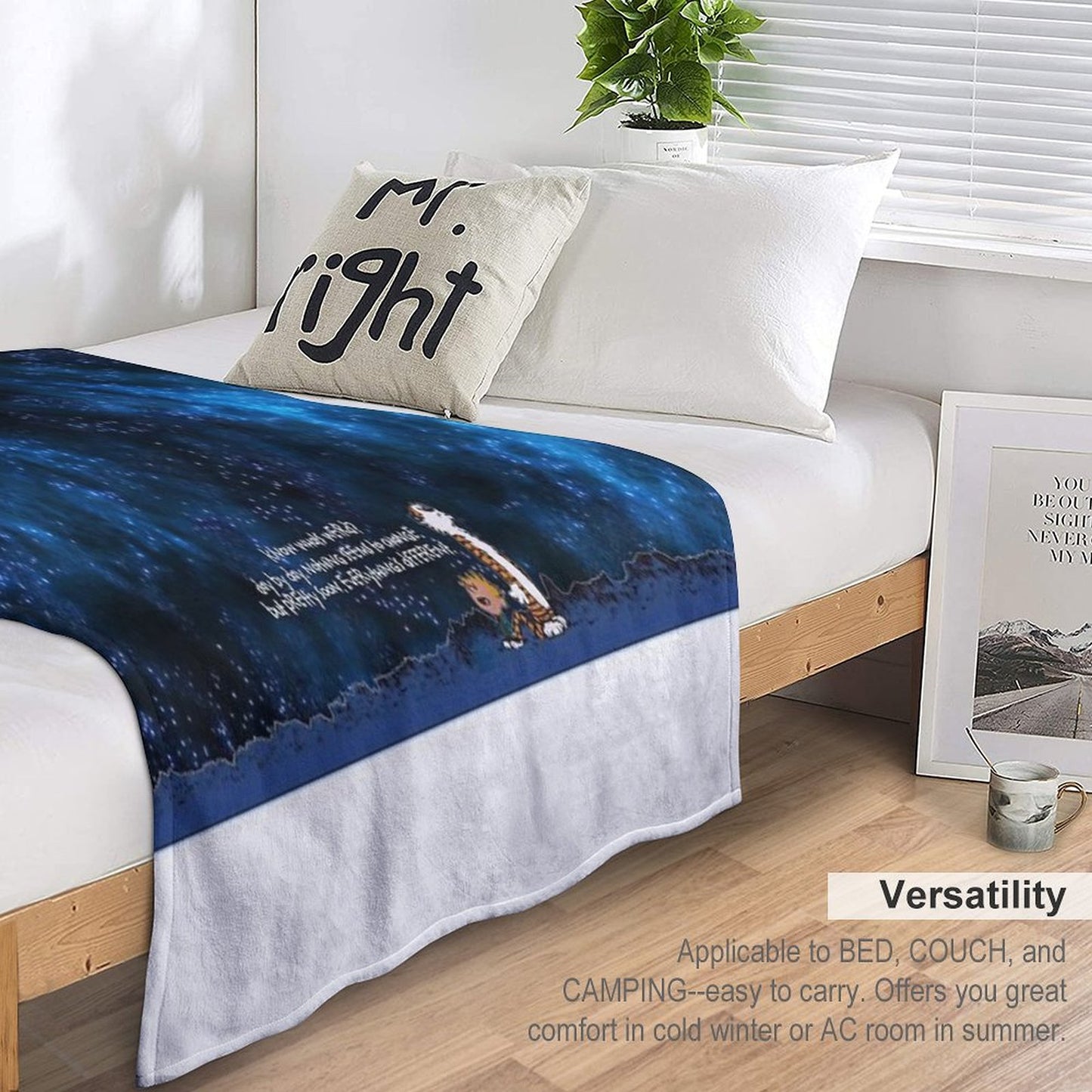 Calvin And Hobbs Space Throw Blanket