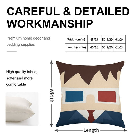 10th Doctor, David Tennant Linen Throw Pillow Cover