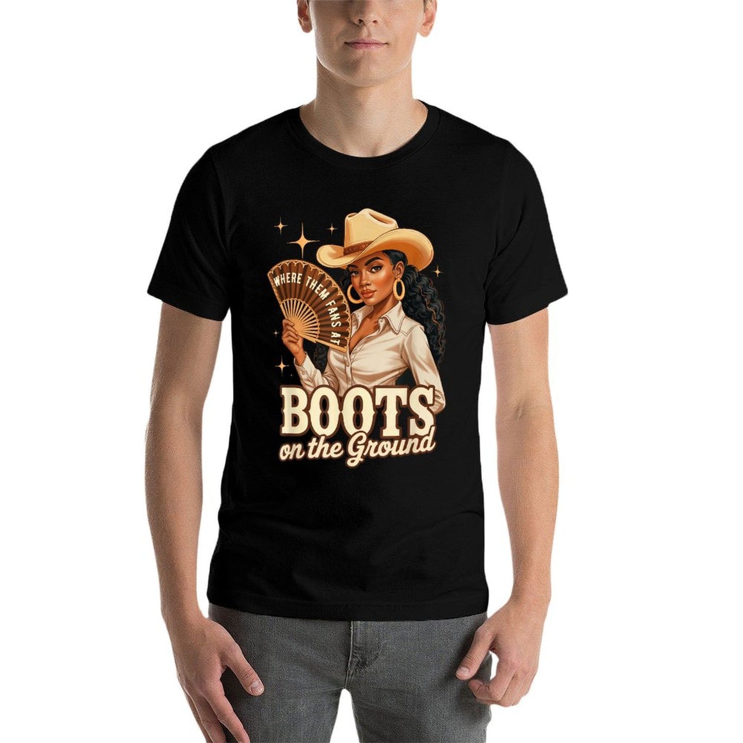 Boots On Ground Juneteenth Melanin Cowgirl Western Rodeo  Versatile T-Shirt