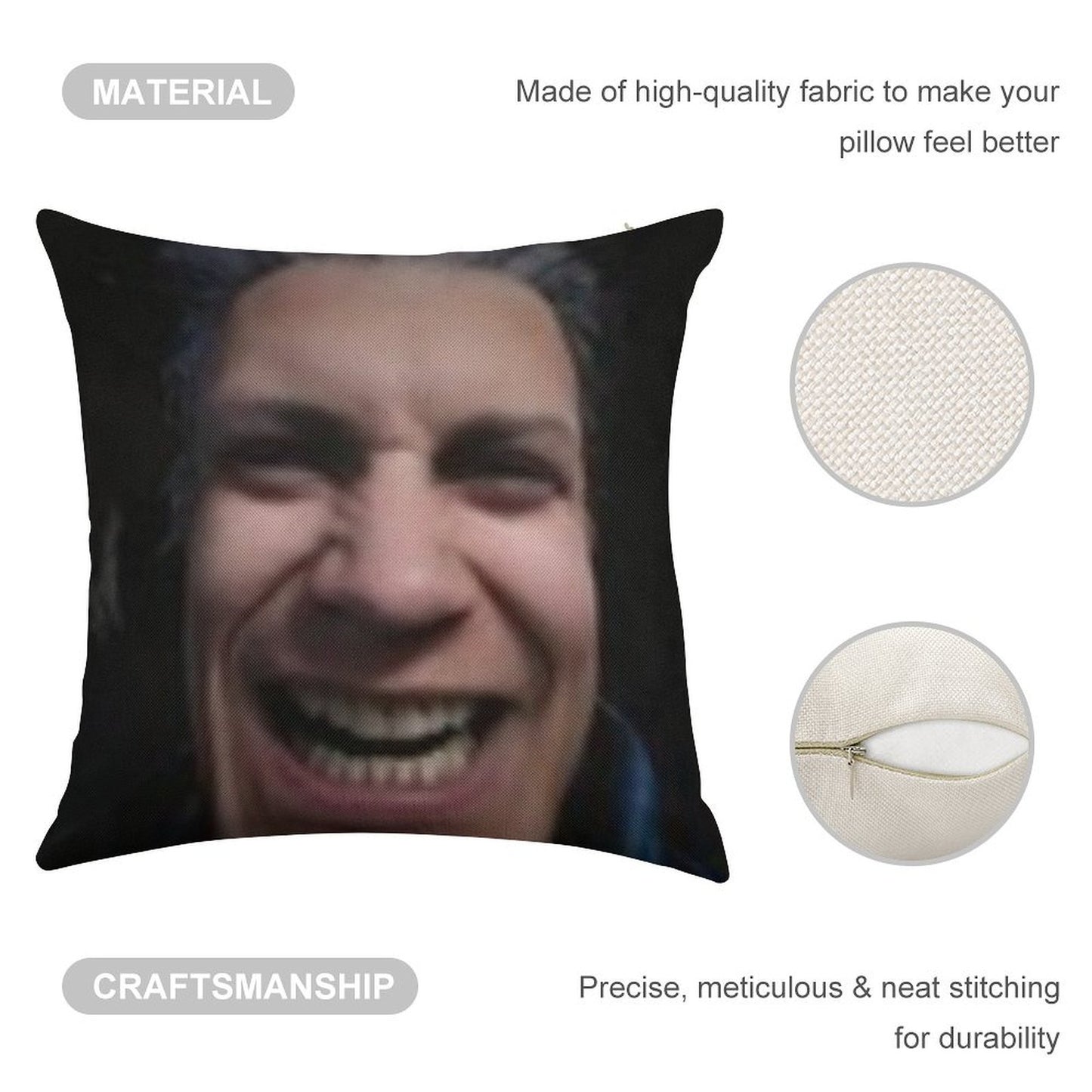 Cursed Vergil Linen Throw Pillow Cover