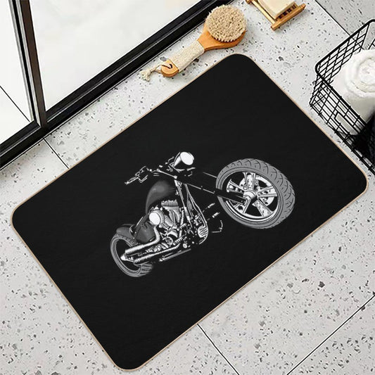 HD Softail Motorcycle, Grey And Black  Long-Lasting Bath Mat