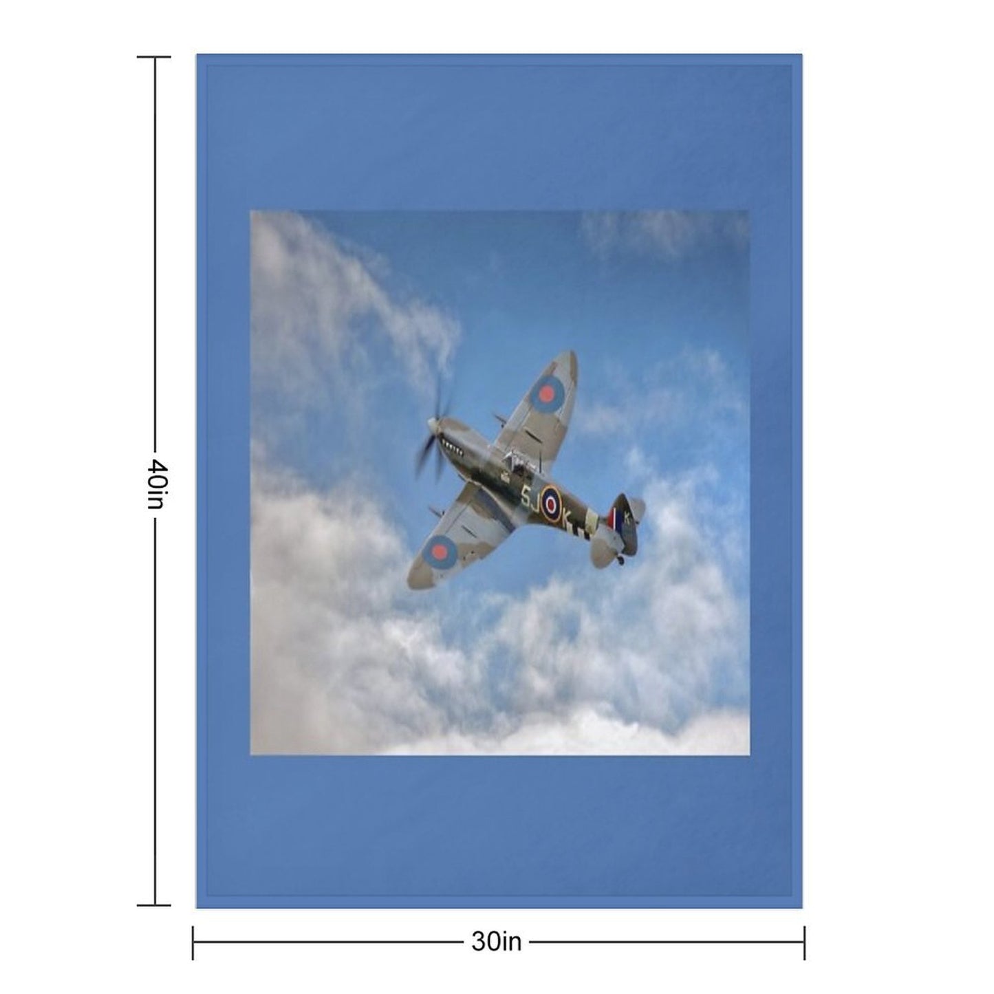 Spitfire LF IX 126 Squadron Throw Blanket