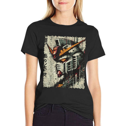 Japanese Mecha Robot Head Vintage Anime Art Men Boys Kids  Moisture-wicking T-Shirt