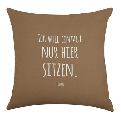 Sayings by Loriot Linen Throw Pillow Cover