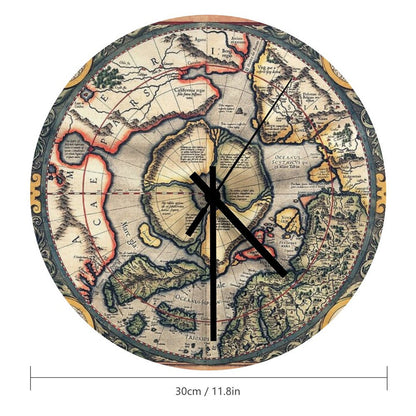 1595 Flat Earth Map Wall Clock