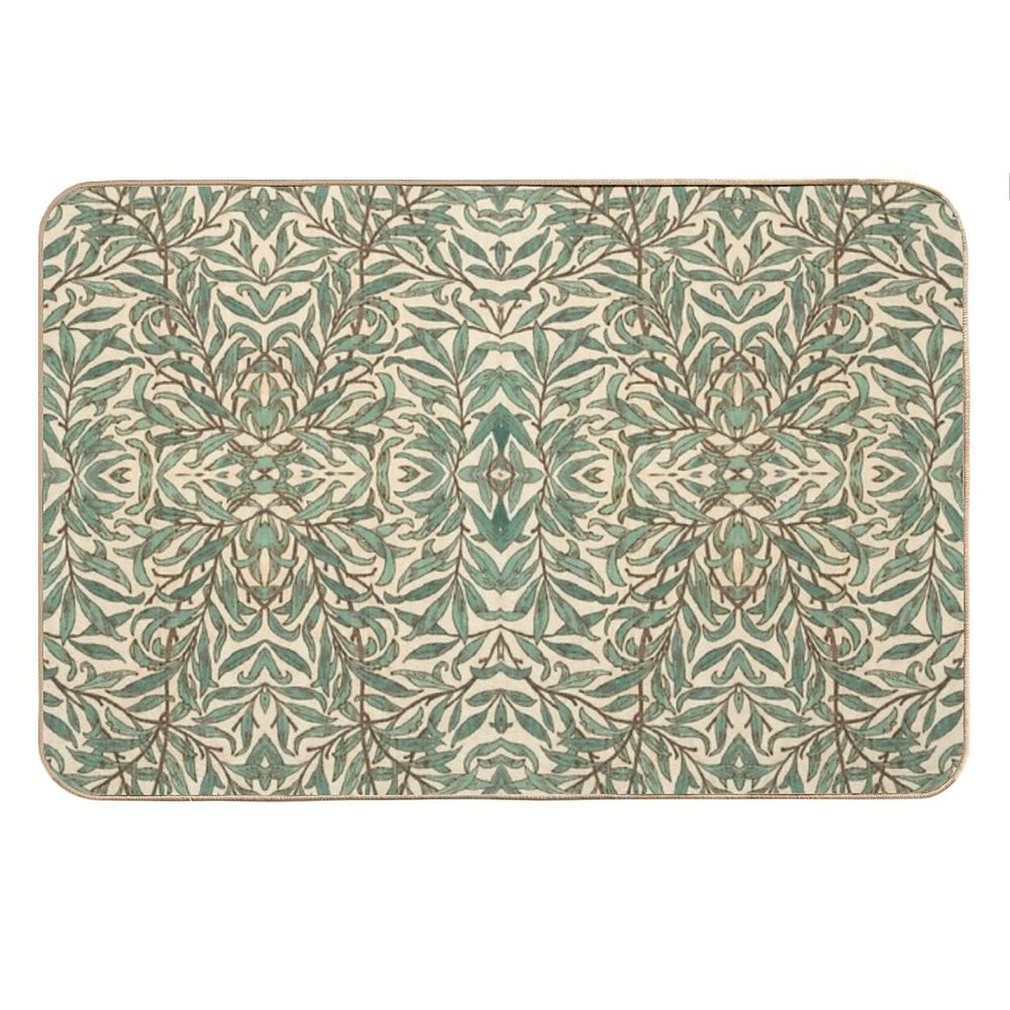William Morris Willow Bough Wood Watercolor Pattern Bath Mat