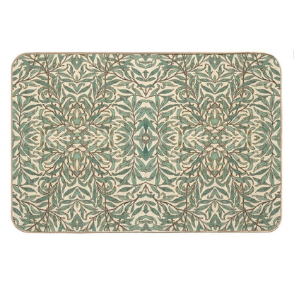 William Morris Willow Bough Wood Watercolor Pattern Bath Mat