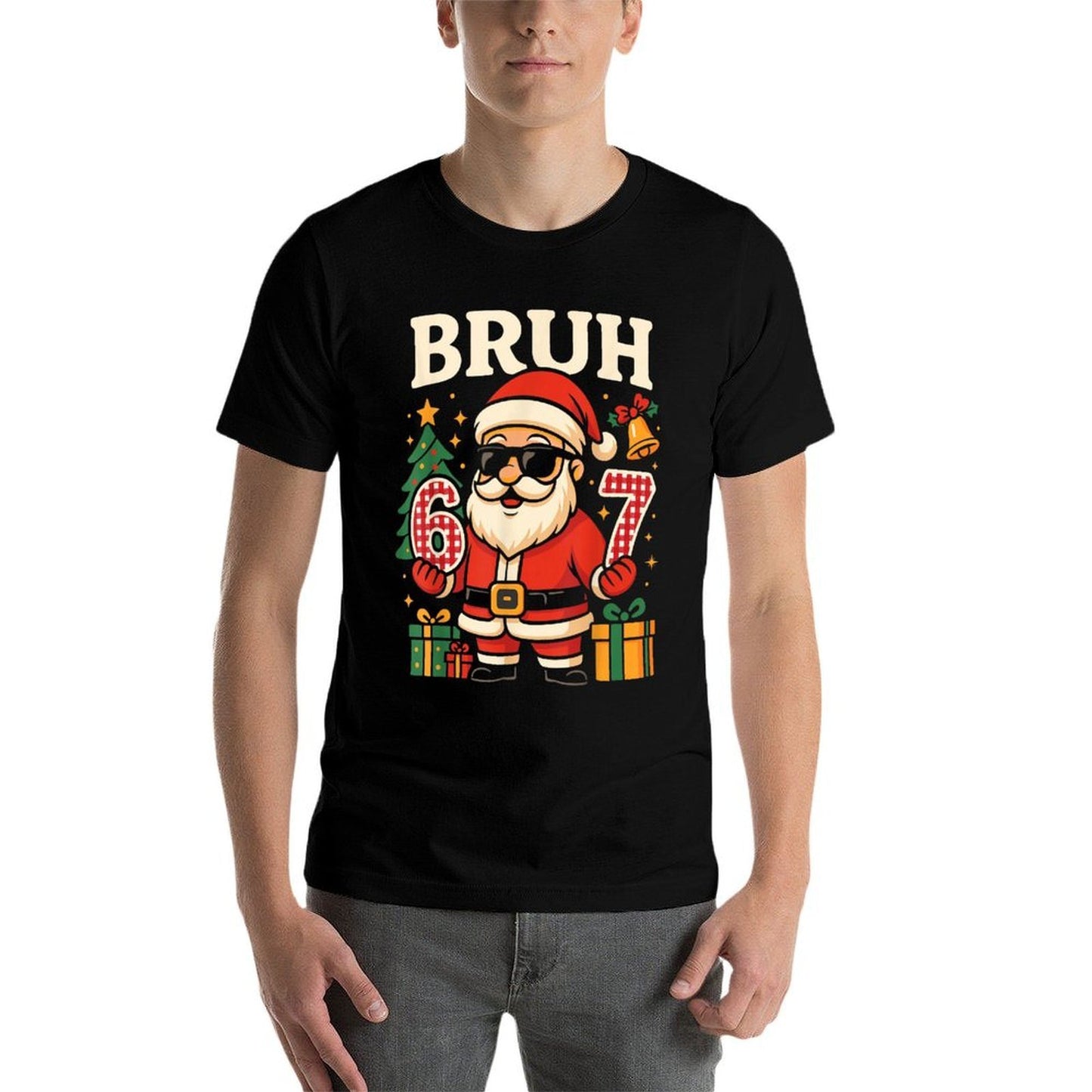 Funny 67 Christmas Pajamas Six Seven Meme Brainrot  Stretchy T-Shirt