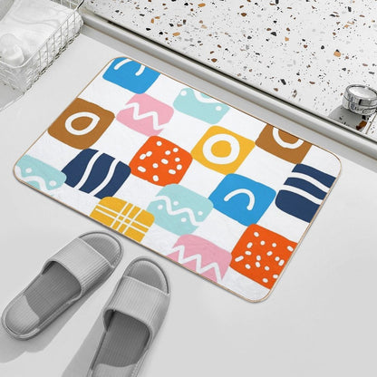 Colorful Shapes, Good Mood.  Absorbent Bath Mat