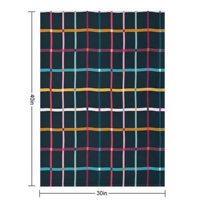 Hand Drawn Plaid Pattern Throw Blanket