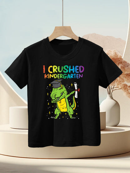Trex Dab I Crushed Kindergarten Last Day Graduation Boy Kids Kids T-Shirt