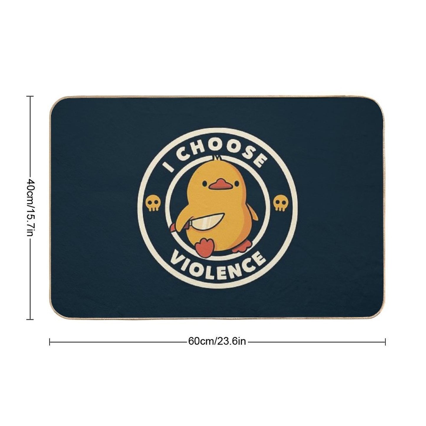 I Choose Violence Funny Duck by Tobe Fonseca  Pet-Safe Bath Mat