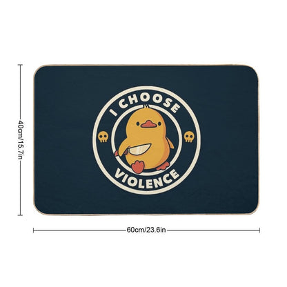 I Choose Violence Funny Duck by Tobe Fonseca  Pet-Safe Bath Mat