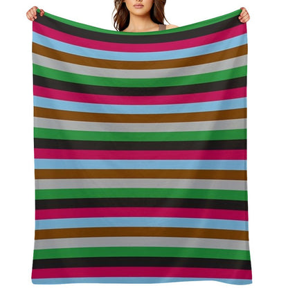 Harlequins Rugby Striped Throw Blanket