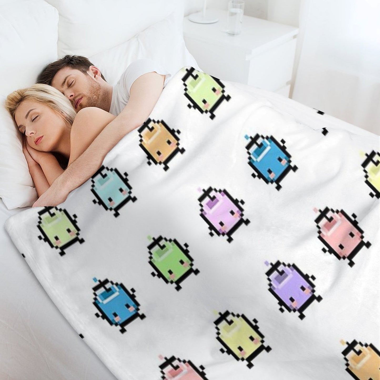Stardew Valley Pastel Junimos Throw Blanket