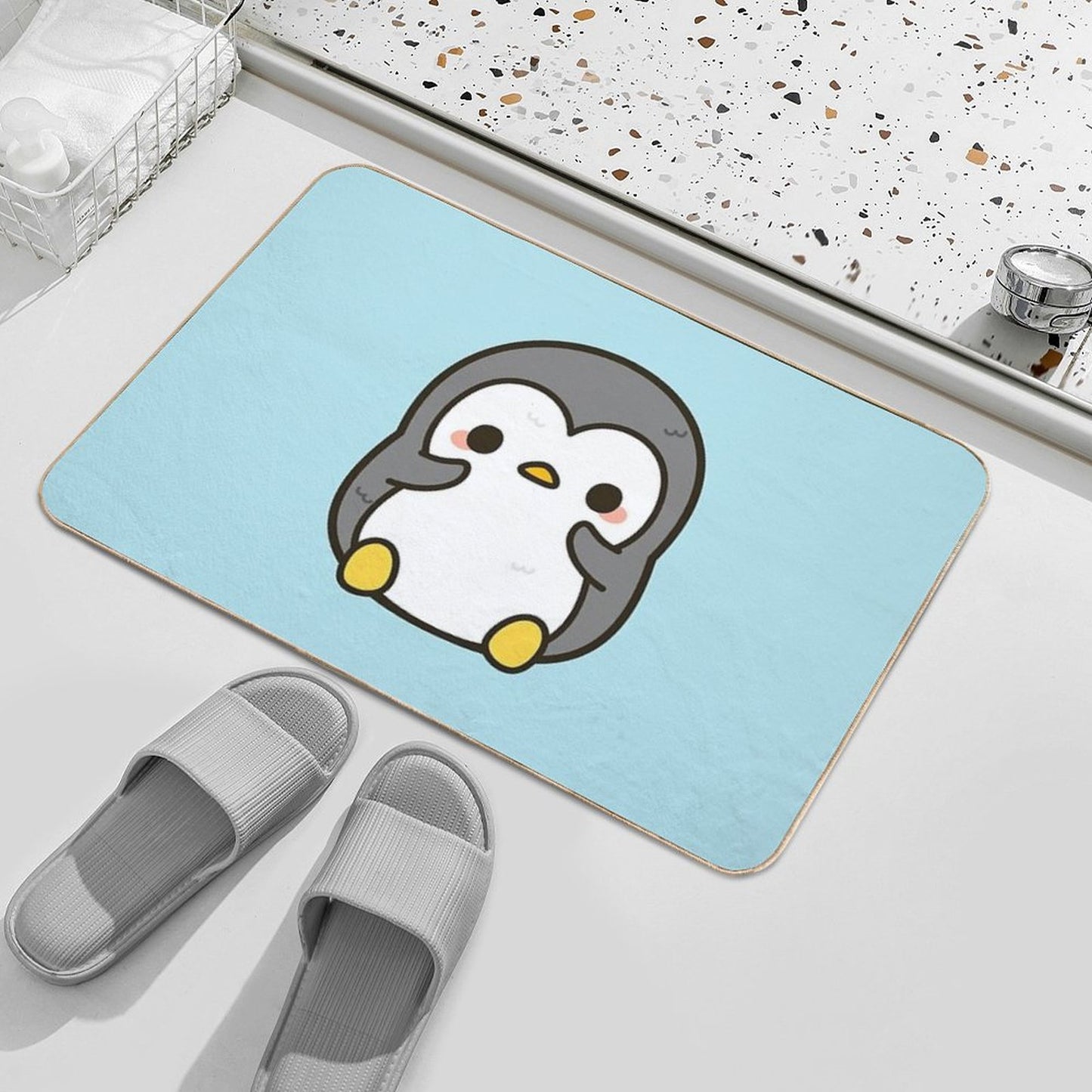 Shy Penguin Bath Mat