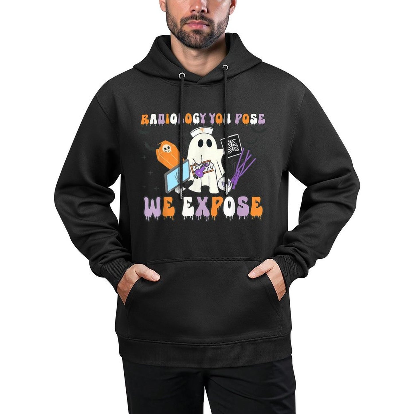 Radiology You Pose We Expose Halloween Ghost Rad Tech X-ray Machine Washable Hoodie