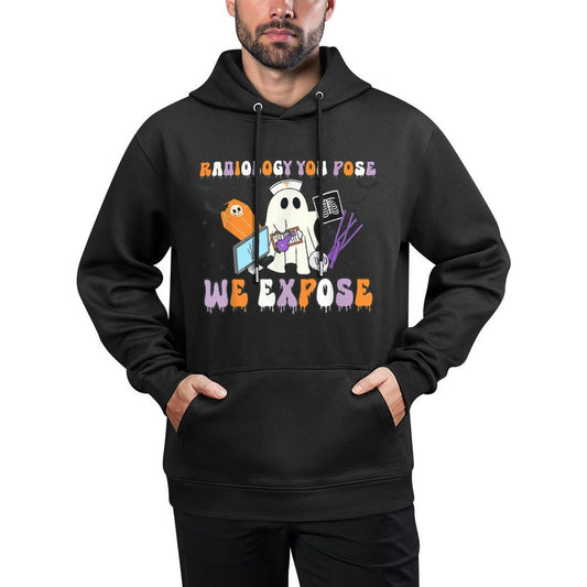Radiology You Pose We Expose Halloween Ghost Rad Tech X-ray Machine Washable Hoodie