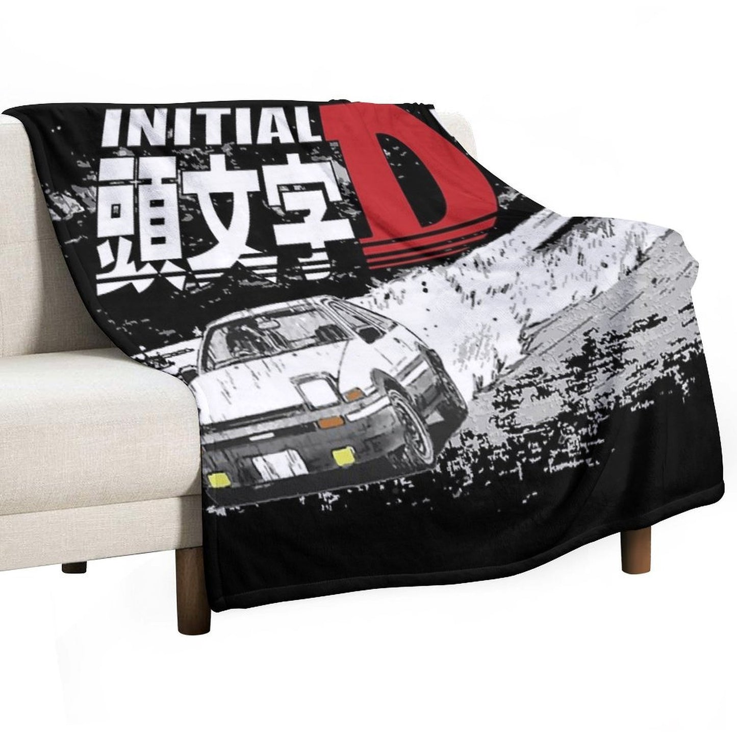 Initial D Deep Forest Drifting AE86 Takumi Raceway Throw Blanket