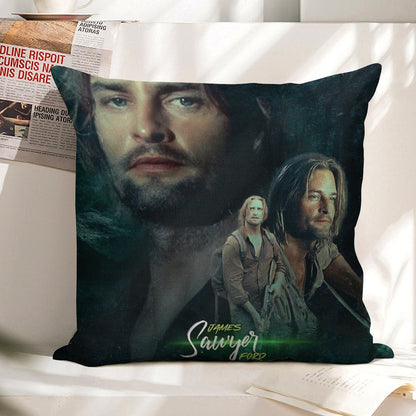 Josh Holloway James Ford Sawyer Lost Linen Throw Pillow Cover