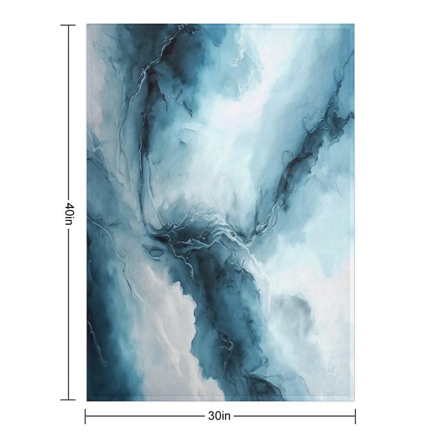 Cloudy Storm - Abstract Alcohol Ink Art Throw Blanket