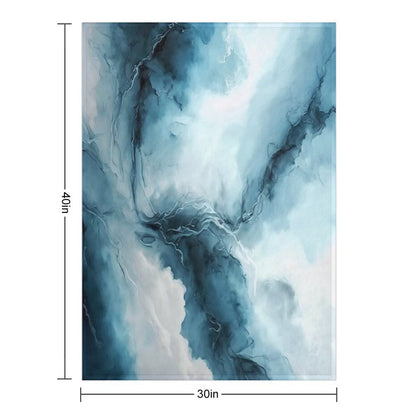 Cloudy Storm - Abstract Alcohol Ink Art Throw Blanket