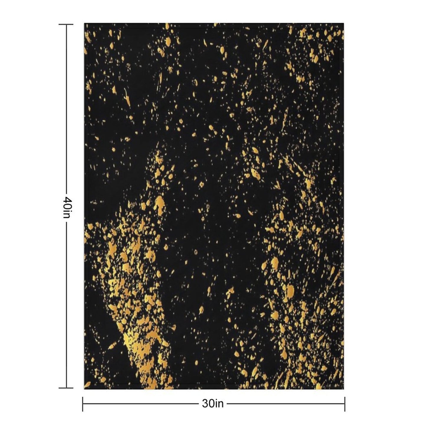 Luxurious Black-Gold Marble Throw Blanket