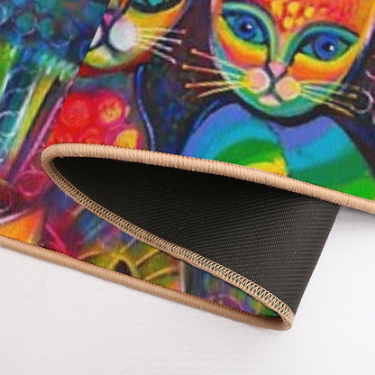 Rainbow Cats Acrylics Bath Mat