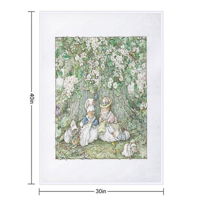 Brambly Hedge - Hawthorn Blossom And Babies Throw Blanket