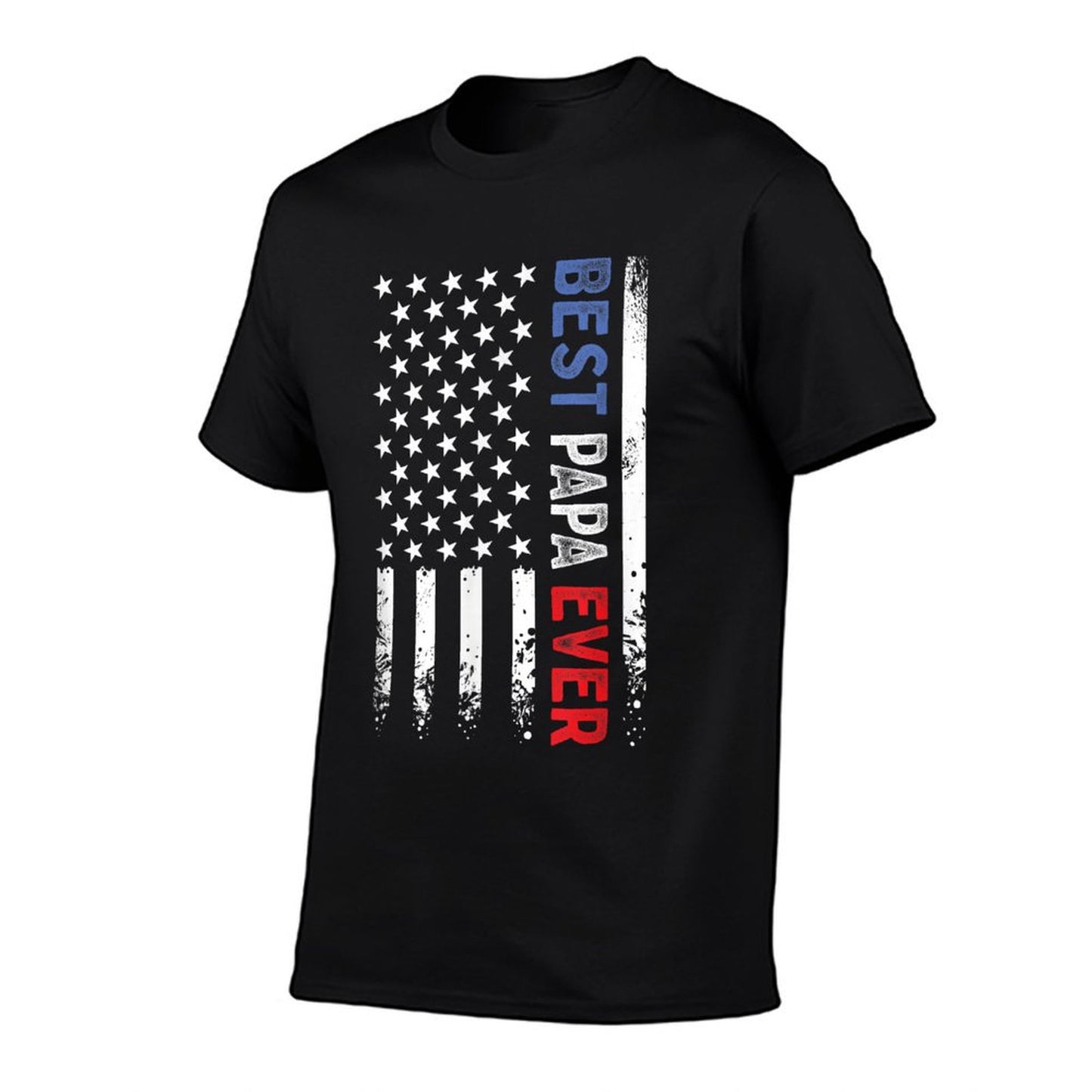 Father&#39;s Day Best Papa Ever with US American Flag T-Shirt