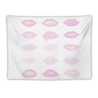 Pink And Blush Lipstick Lips Tapestry